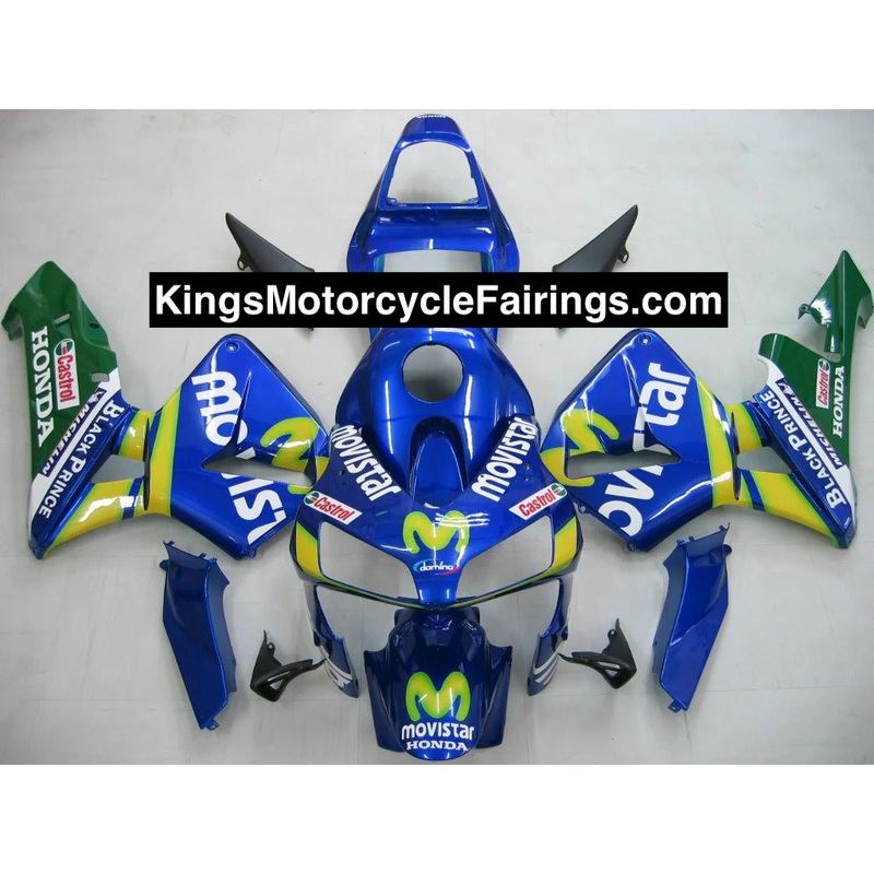 Honda CBR600RR (2003-2004) Blue Movistar Fairings No Seat Cowl No Bolt Kit No Tank