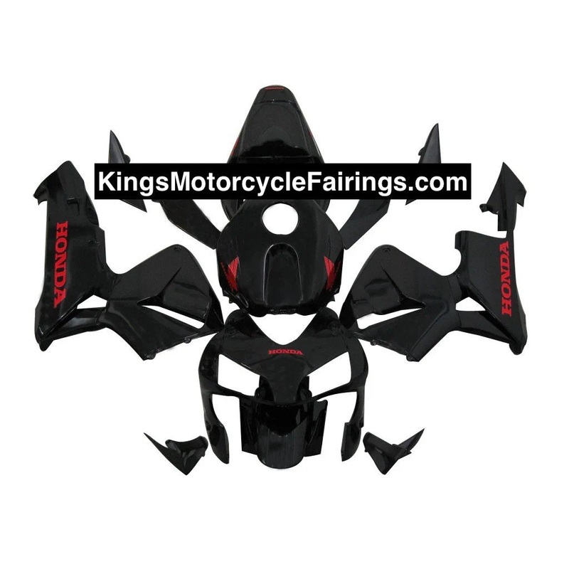 Honda CBR600RR (2003-2004) Matte Black, Red Fairings No Seat Cowl No Bolt Kit No Tank