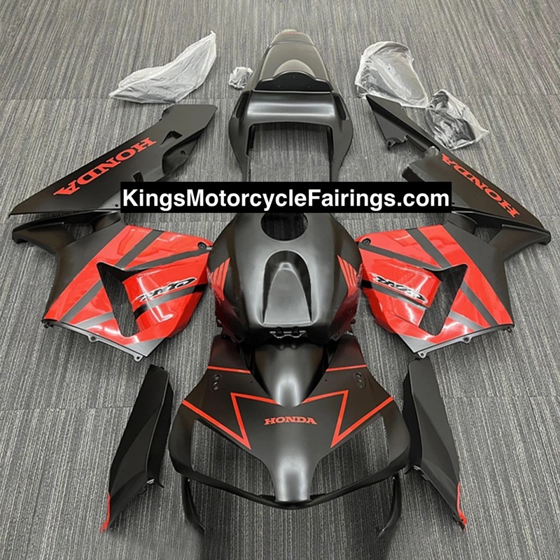 Honda CBR600RR (2003-2004) Matte Black, Red Stripe Fairings No Seat Cowl No Bolt Kit No Tank