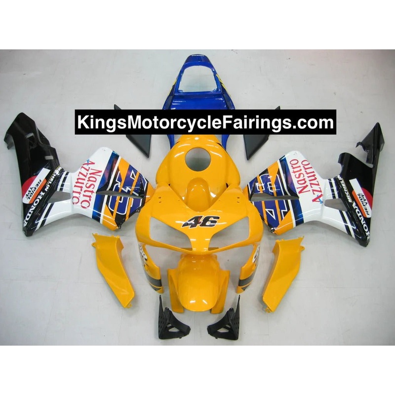 Honda CBR600RR (2003-2004) Yellow Nastro Azzurro Fairings No Seat Cowl No Bolt Kit No Tank