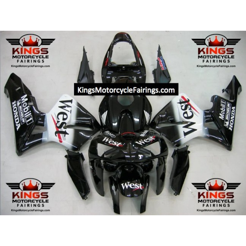 Honda CBR600RR (2005-2006) Black, White West Fairings No Seat Cowl No Bolt Kit No Tank