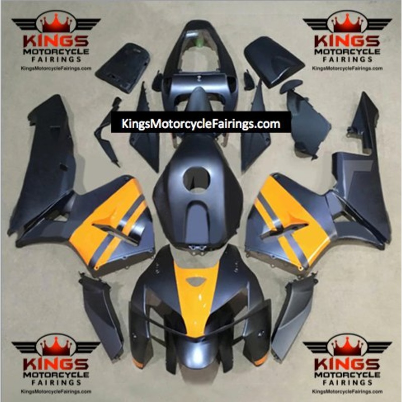 Honda CBR600RR (2005-2006) Matte Black, Light Orange Fairings No Seat Cowl No Bolt Kit No Tank