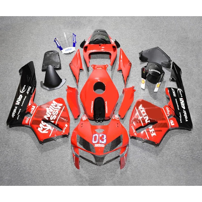 Honda CBR600RR (2005-2006) Red, Black, White 03 Fairings No Seat Cowl No Bolt Kit No Tank