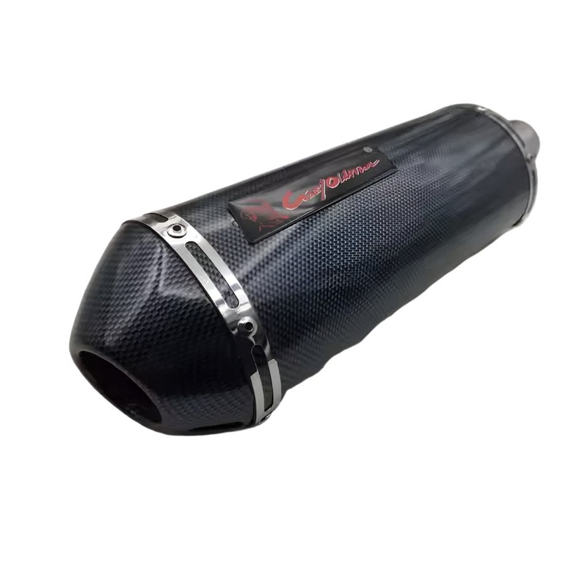 Motorcycle Exhaust Muffler, Carbon Fiber – Universal Slip-On (150-400cc) Carbon Fiber