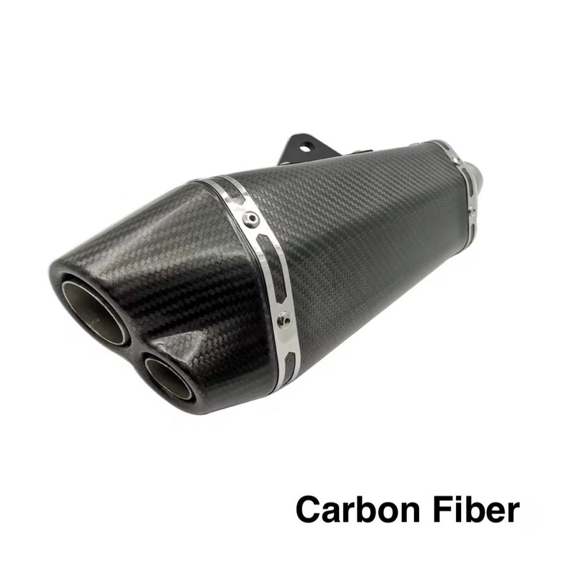 Motorcycle Exhaust Muffler, Carbon Fiber – Universal Slip-On (150-600cc) Carbon Fiber
