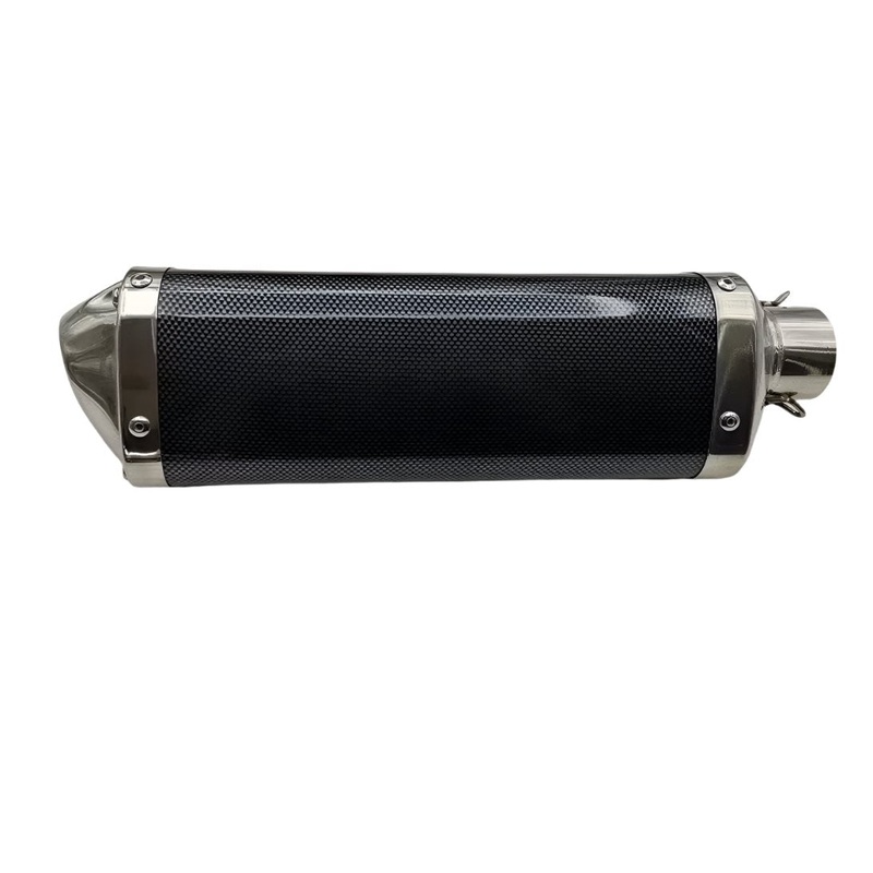 Motorcycle Exhaust Muffler, Carbon Fiber – Universal Slip-On (50-200cc) Carbon Fiber