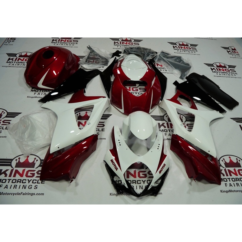 Suzuki GSXR1000 (2007-2008) White, Dark Red, Black Fairings No Seat Cowl No Bolt Kit No Tank