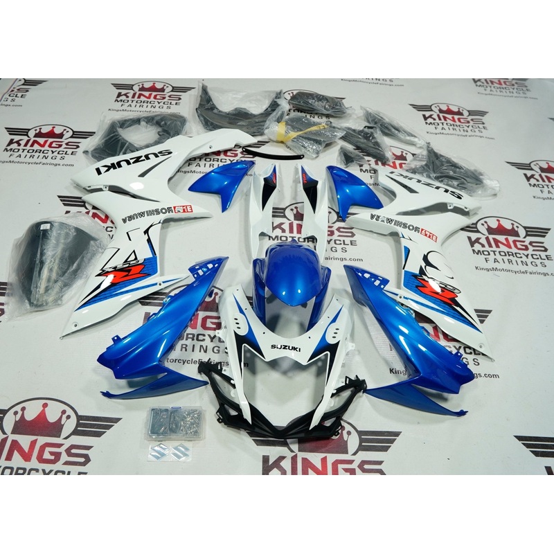 Suzuki GSXR750 (2011-2023) Blue, White Yoshimura Fairings No Seat Cowl No Bolt Kit No Tank