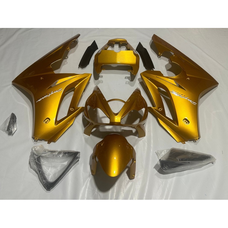 Triumph Daytona 675 (2006-2008) Metallic Gold Fairings Clear Windscreen: Free No Bolt Kit