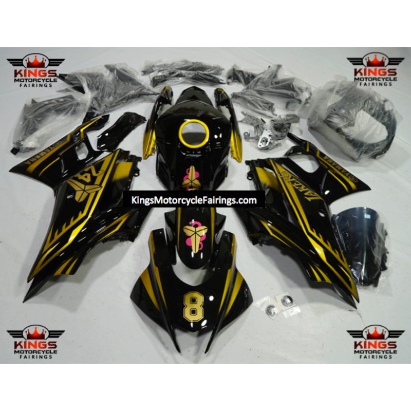 Yamaha R3 (2019-2021) Black, Gold Fairings No Seat Cowl No Bolt Kit No Tank Cover