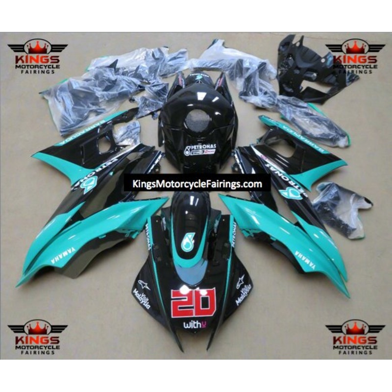 Yamaha R3 (2019-2021) Black, Turquoise Petronas Fairings No Seat Cowl No Bolt Kit No Tank Cover