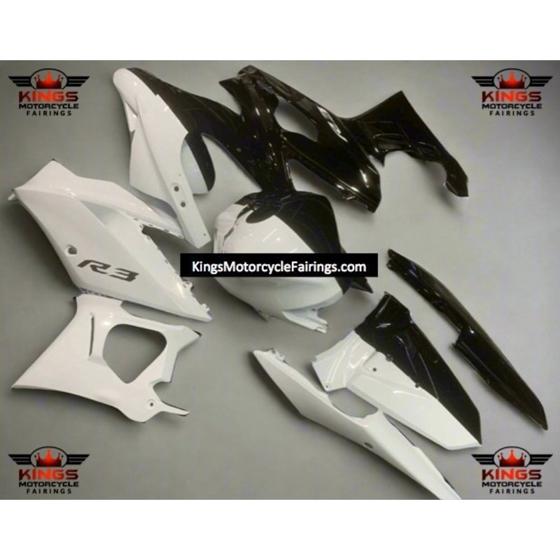 Yamaha R3 (2019-2021) White, Black Split Fairings No Seat Cowl No Bolt Kit No Tank Cover