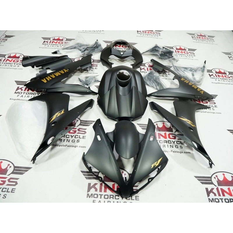 Yamaha YZF-R1 (2004-2006) Matte Black, Gold Fairings No Seat Cowl No Bolt Kit No Tank