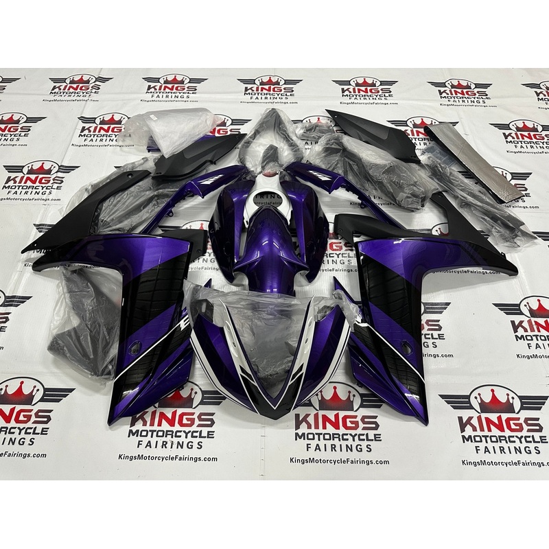 Yamaha YZF-R3 (2015-2018) Dark Purple, Black, White Fairings No Seat Cowl No Bolt Kit No Tank Cover