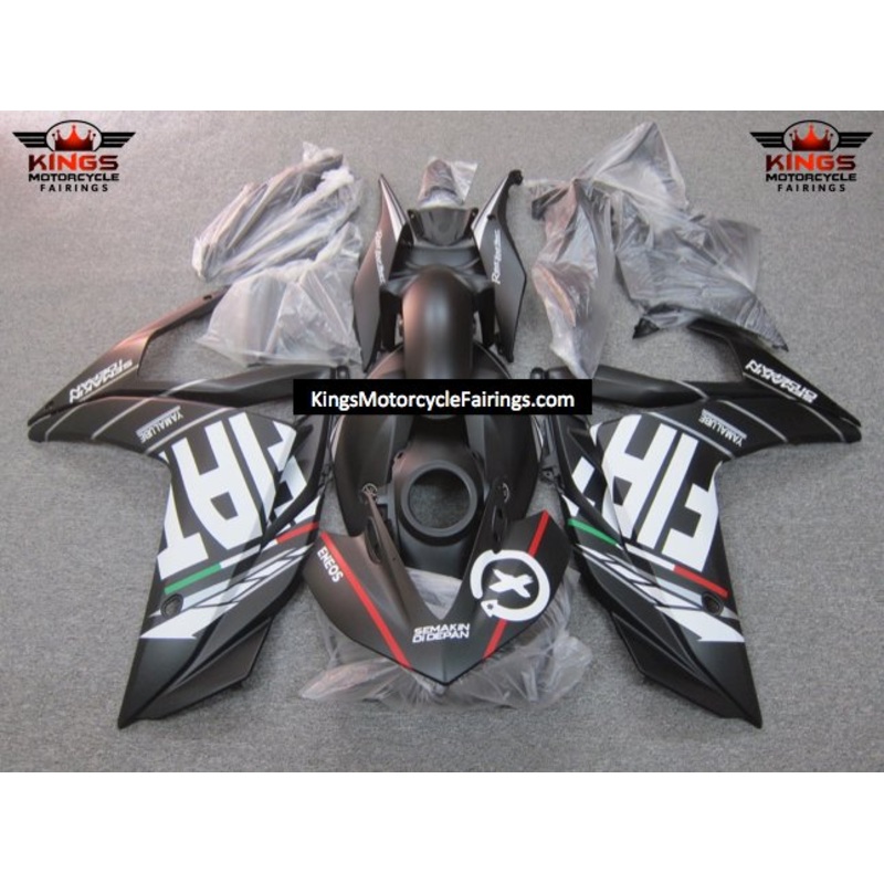Yamaha YZF-R3 (2015-2018) Matte Black, White FIAT Fairings No Seat Cowl No Bolt Kit No Tank Cover