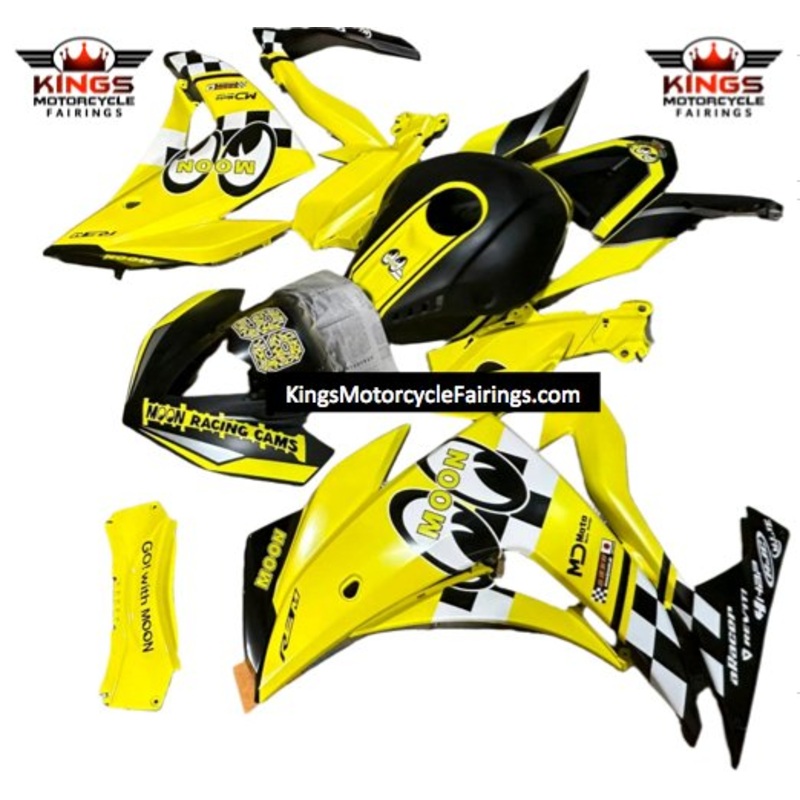 Yamaha YZF-R3 (2015-2018) Yellow, Matte Black, White Fairings No Seat Cowl No Bolt Kit No Tank Cover
