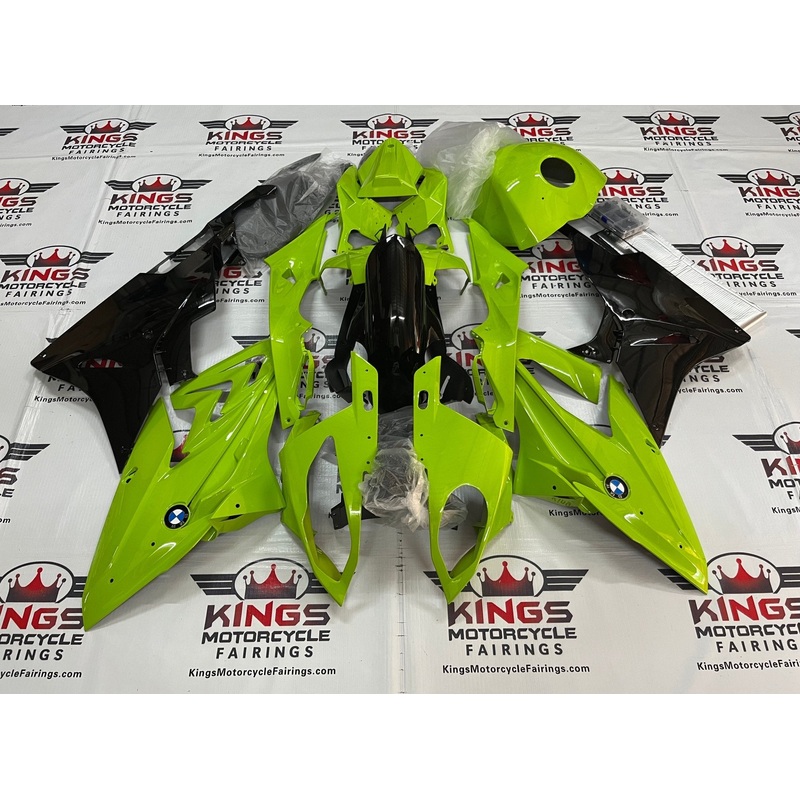BMW S1000RR (2015-2016) Neon Yellow, Gloss Black Fairings No Seat Cowl No Bolt Kit No Tank