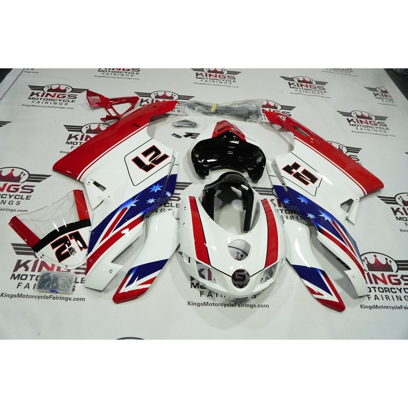 Ducati 999 (2005-2006) White, Red, Blue, Black #21 Fairings Clear Windscreen: Free No Seat Cowl No Bolt Kit