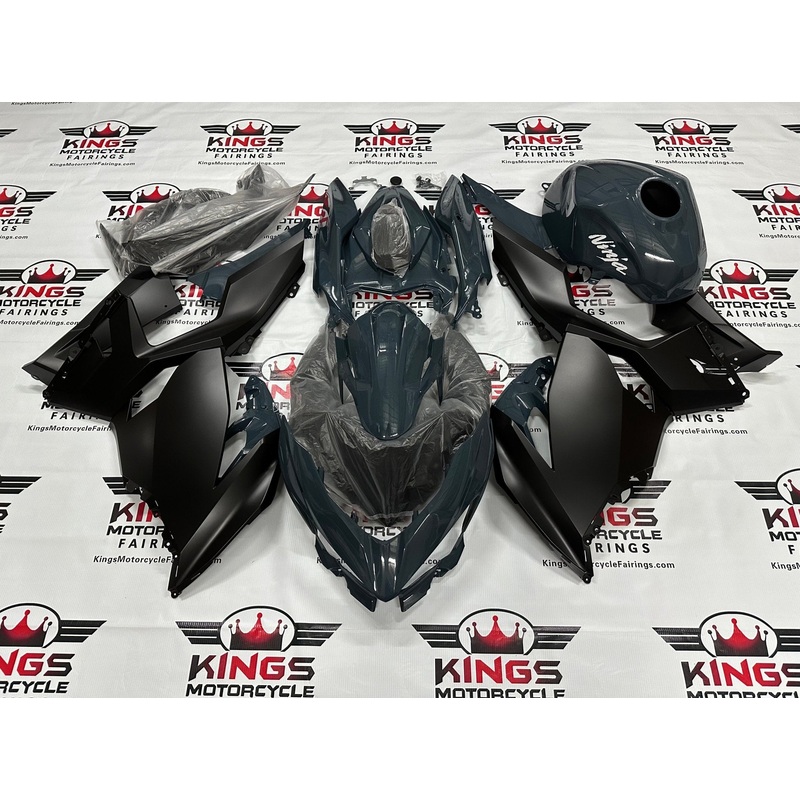 Fairings for Kawasaki Ninja 400 (2018-2023) Dark Nardo Gray, Matte Black No Tank No Seat Cowl No Bolt Kit