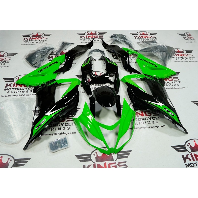 Fairings for Kawasaki ZX6R 636 (2013-2018) Lime Green, Black Clear Windscreen: Free No Seat Cowl No Bolt Kit