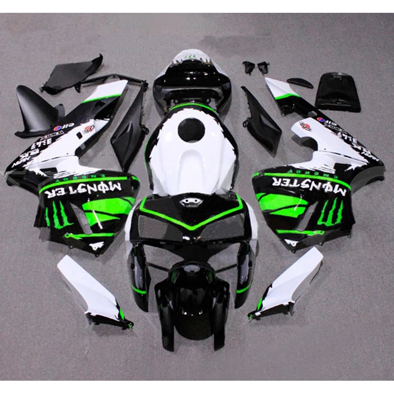 Honda CBR600RR (2005-2006) Black, White, Green Monster Energy Fairings No Seat Cowl No Bolt Kit No Tank