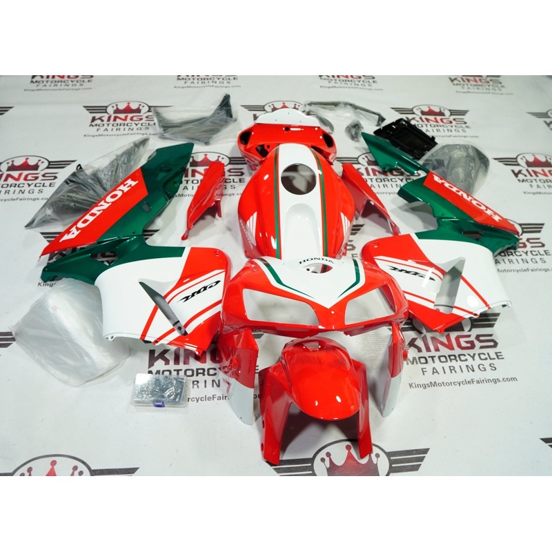 Honda CBR600RR (2005-2006) Red, White, Green Fairings No Seat Cowl No Bolt Kit No Tank