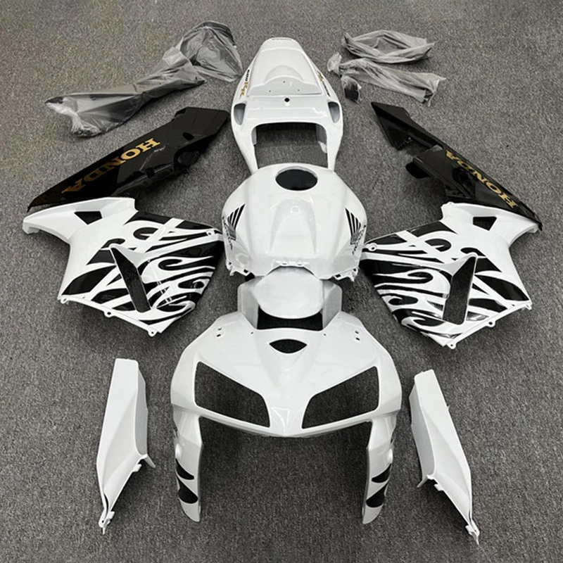 Honda CBR600RR (2005-2006) White, Black, Gold Tribal Fairings No Seat Cowl No Bolt Kit No Tank