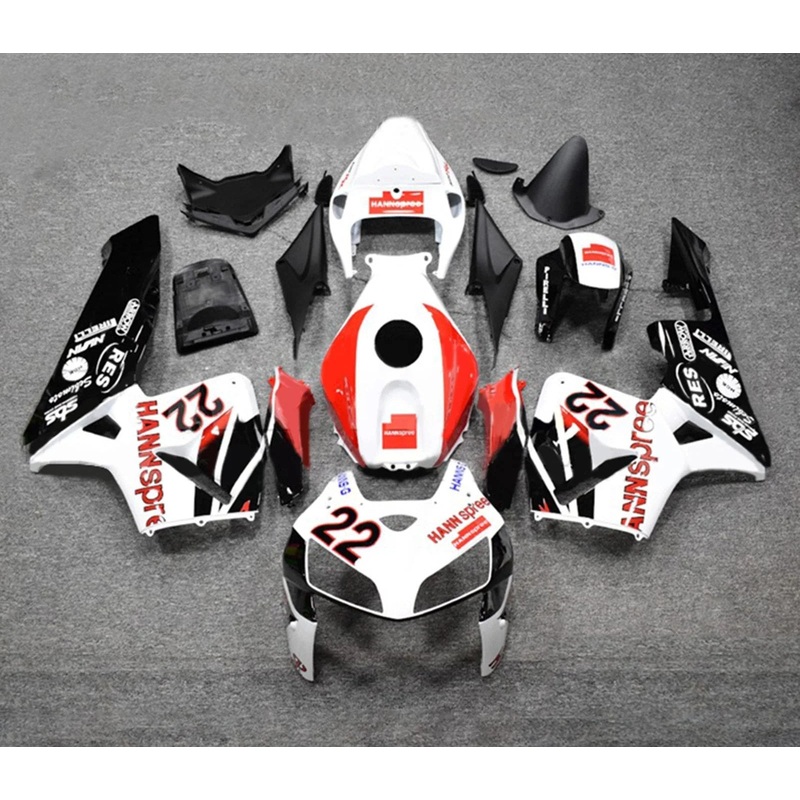 Honda CBR600RR (2005-2006) White, Black, Red HANNspree Fairings No Seat Cowl No Bolt Kit No Tank