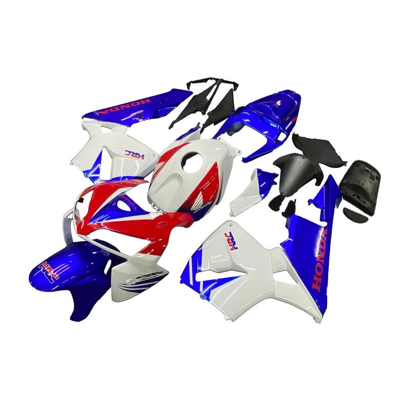 Honda CBR600RR (2005-2006) White, Red, Blue HRC Fairings No Seat Cowl No Bolt Kit No Tank