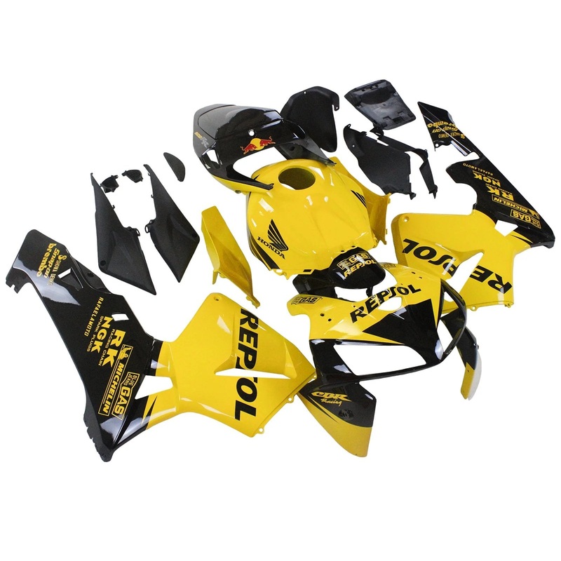 Honda CBR600RR (2005-2006) Yellow, Black Repsol Fairings No Seat Cowl No Bolt Kit No Tank