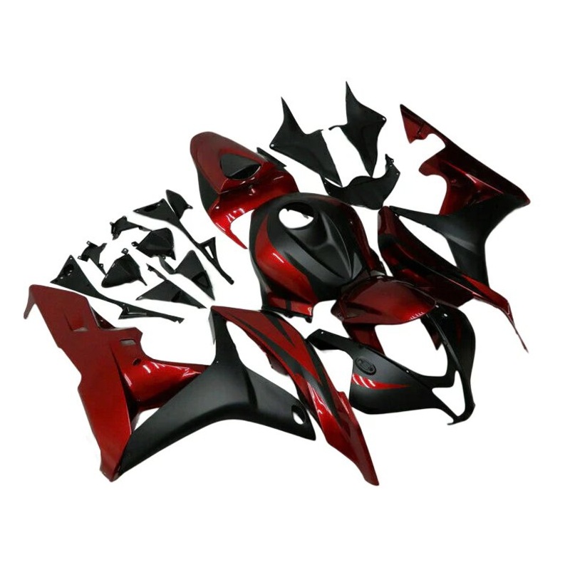 Honda CBR600RR (2007-2008) Burgundy Red, Matte Black Fairings No Seat Cowl No Bolt Kit No Tank