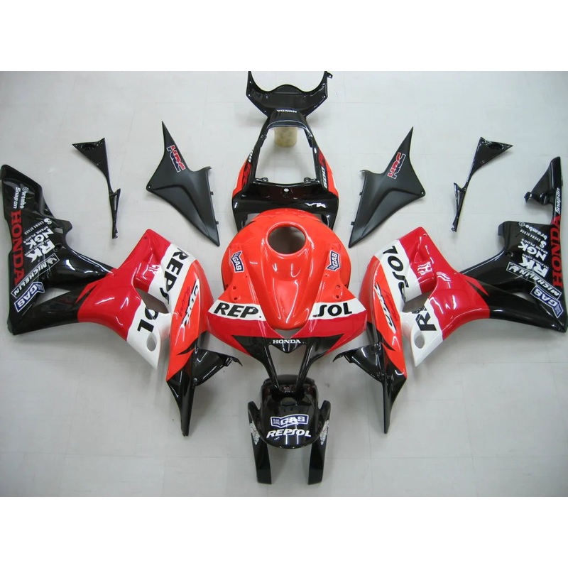 Honda CBR600RR (2007-2008) Orange, Red, Black, White Repsol Fairings No Seat Cowl No Bolt Kit No Tank