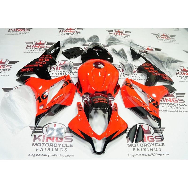 Honda CBR600RR (2007-2008) Red, Black Repsol Fairings No Seat Cowl No Bolt Kit No Tank