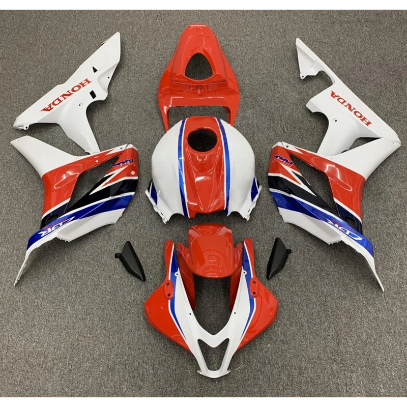 Honda CBR600RR (2007-2008) White, Red, Blue HRC Fairings No Seat Cowl No Bolt Kit No Tank