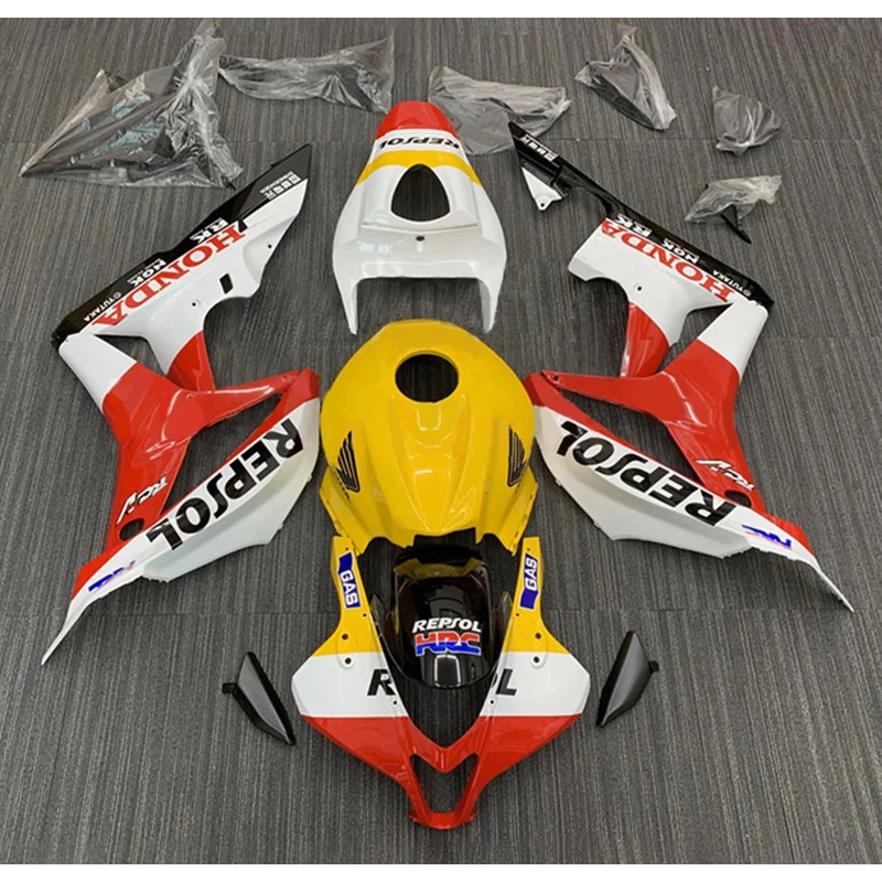 Honda CBR600RR (2007-2008) Yellow, White, Red Repsol Fairings No Seat Cowl No Bolt Kit No Tank