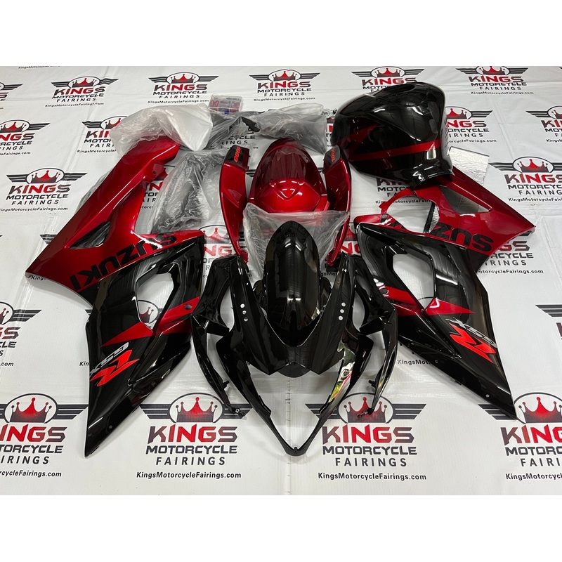 Suzuki GSXR1000 (2005-2006) Black, Burgundy Dark Red Fairings No Seat Cowl No Bolt Kit No Tank