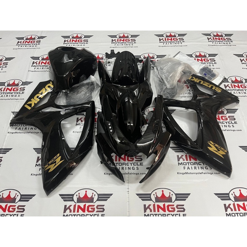 Suzuki GSXR600 (2006-2007) Black, Gold Fairings No Seat Cowl No Bolt Kit No Tank