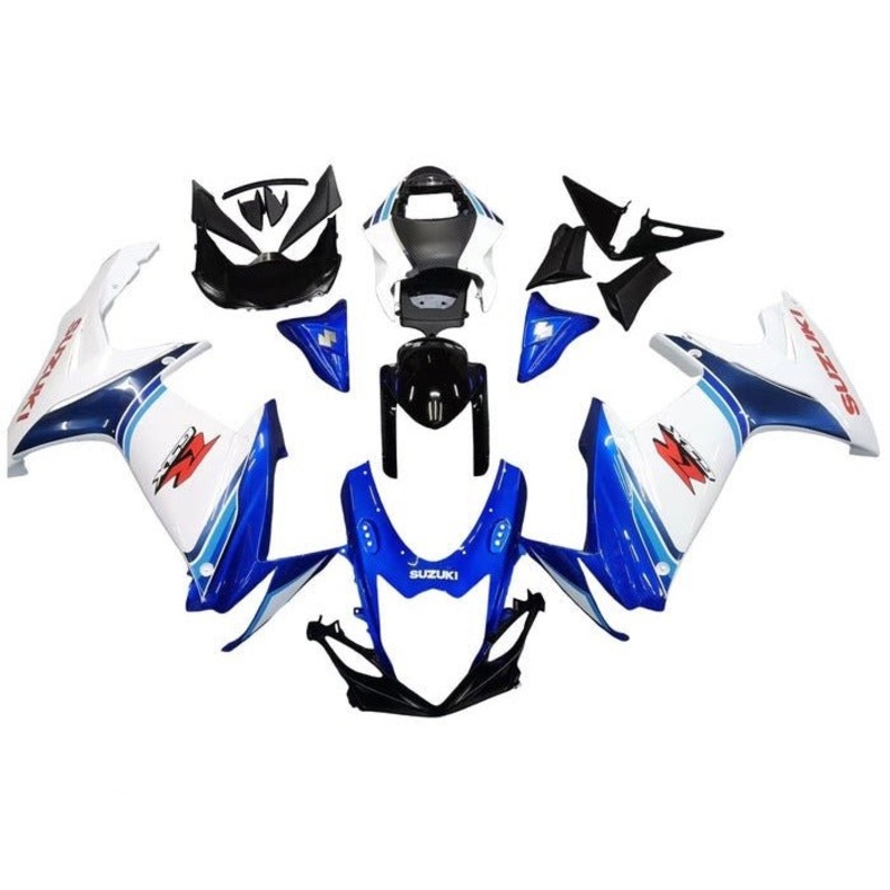 Suzuki GSXR600 (2011-2024) White, Triple Blue Fairings No Seat Cowl No Bolt Kit No Tank