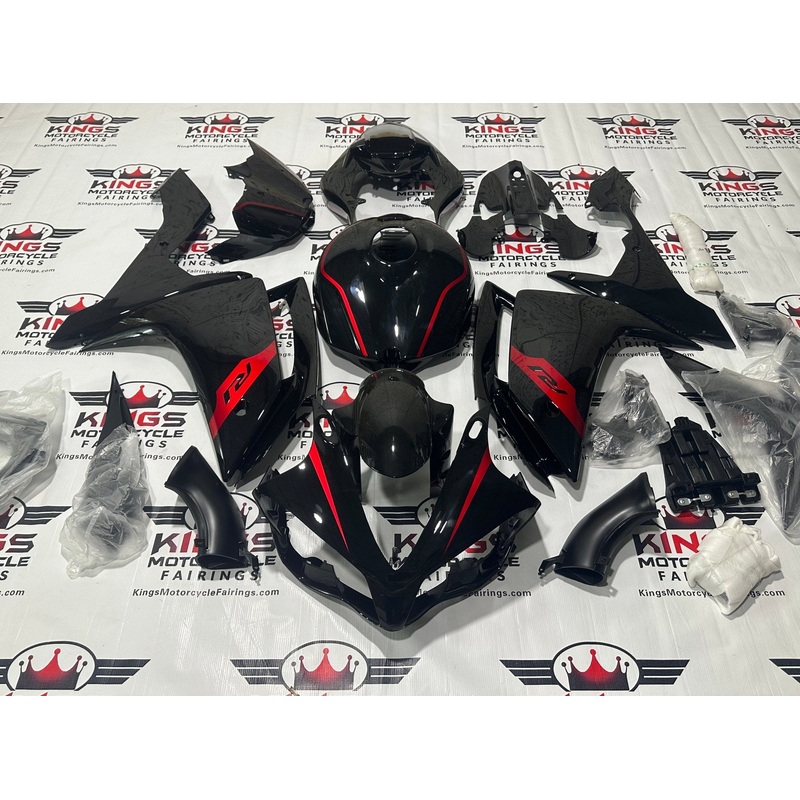 Yamaha YZF-R1 (2007-2008) Black, Red Fairings No Seat Cowl No Bolt Kit No Tank