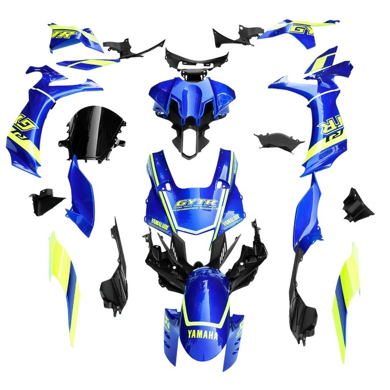 Yamaha YZF-R1 (2020-2025) Blue, Yellow, White, Stripe Fairings No Seat Cowl No Bolt Kit No Tank