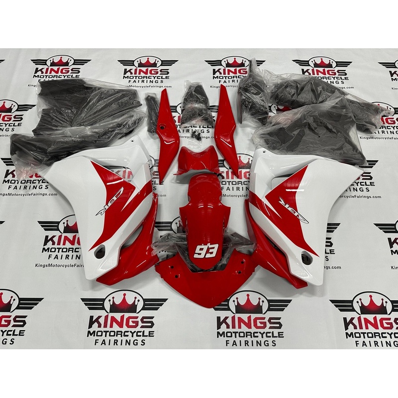 Honda CBR125R Fairings (2011-2016) Red, White, Black Tank Cover: No Bolt Kit: $29.99 Clear Windscreen: Free