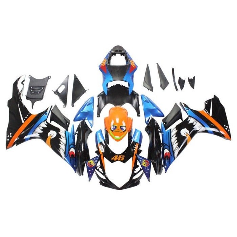 Suzuki GSXR750 (2011-2024) Black, Blue, Orange Shark Fairings No Seat Cowl No Bolt Kit No Tank