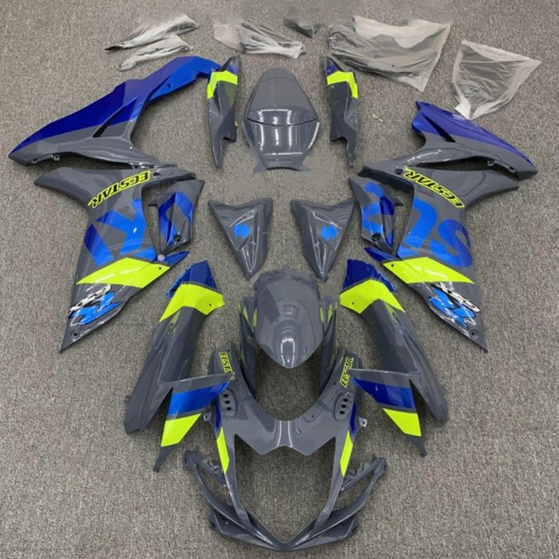 Suzuki GSXR750 (2011-2024) Gray, Blue, Neon Yellow Fairings No Seat Cowl No Bolt Kit No Tank