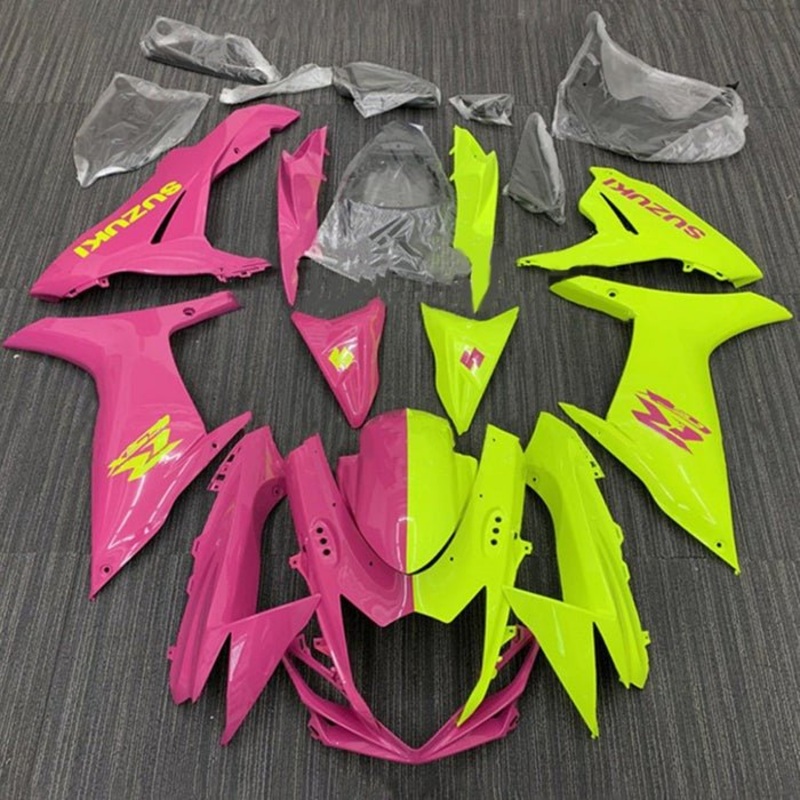 Suzuki GSXR750 (2011-2024) Half Pink, Half Neon Yellow Fairings No Seat Cowl No Bolt Kit No Tank