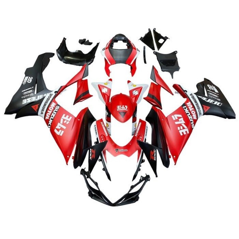 Suzuki GSXR750 (2011-2024) Matte Red, Black, White Fairings No Seat Cowl No Bolt Kit No Tank