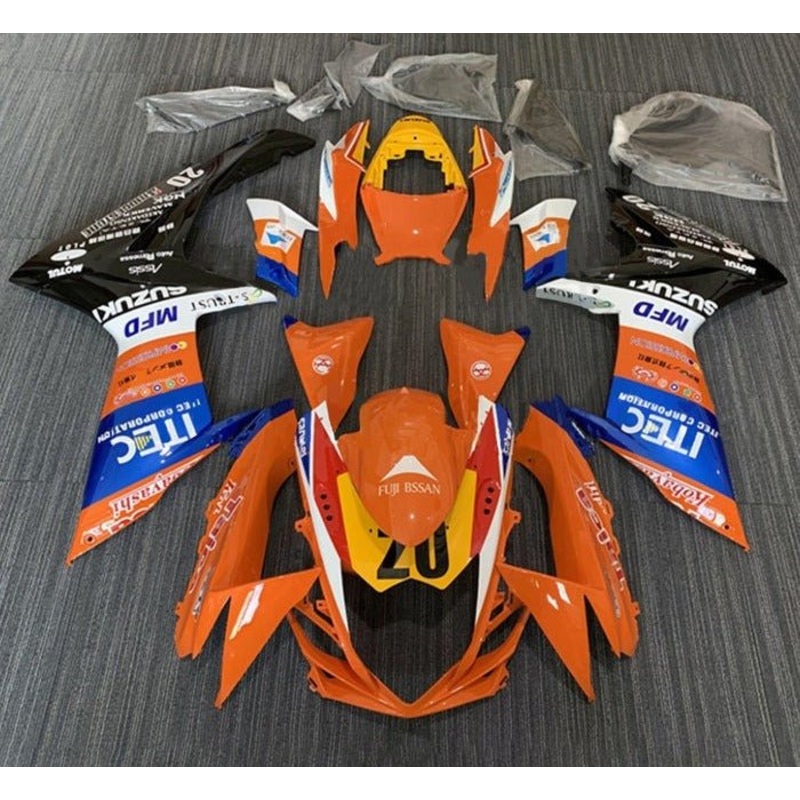 Suzuki GSXR750 (2011-2024) Orange, Blue Fairings No Seat Cowl No Bolt Kit No Tank