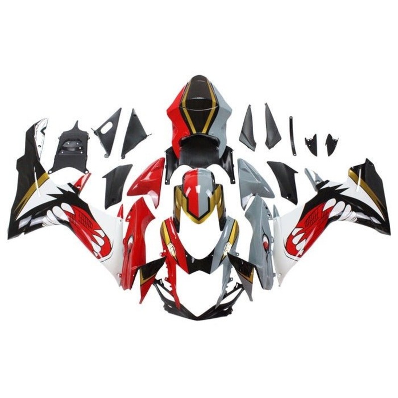 Suzuki GSXR750 (2011-2024) Red, Gray Shark Fairings No Seat Cowl No Bolt Kit No Tank