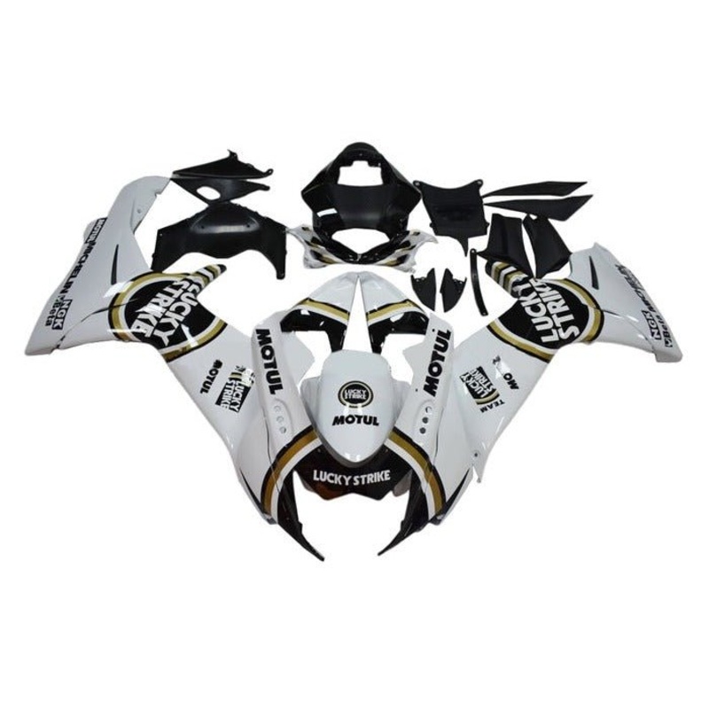 Suzuki GSXR750 (2011-2024) White, Black, Gold Lucky Strike Fairings No Seat Cowl No Bolt Kit No Tank