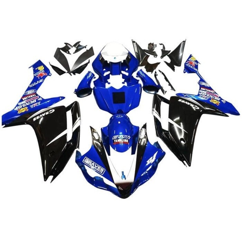 Yamaha YZF-R1 (2007-2008) Blue, Black, White, Graves Fairings No Seat Cowl No Bolt Kit No Tank