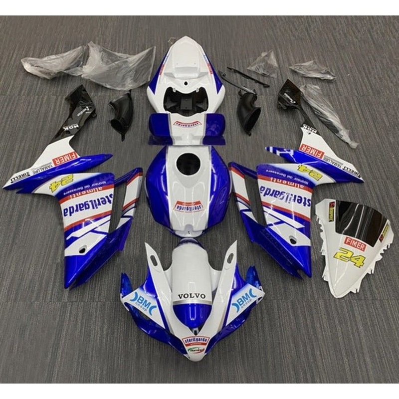 Yamaha YZF-R1 (2007-2008) Blue, White Sterilgarda Fairings No Seat Cowl No Bolt Kit No Tank